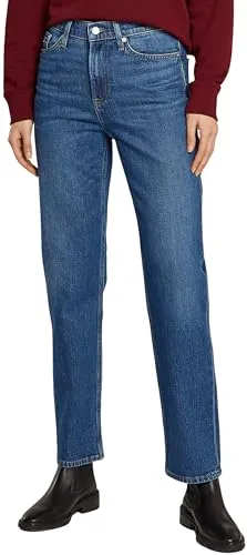 Tommy Jeans Damen Izzie Hgh Slm Str Ch0152 Dw0dw19600 Sweatshirt Mit Reißverschluss, Denim, 32W / 30L EU