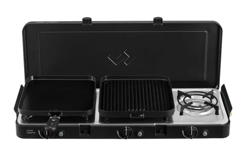 CADAC 3 Cook Turbo FFD Deluxe - Tragbarer Campingkocher - Multifunktionaler 3-Flammen-Gaskocher mit FFD-Technologie für sichere Outdoor-Küche. Ideal für Camping und BBQ, leicht und kompakt für einfaches Mitnehmen!