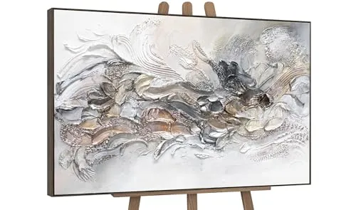 YS-Art Luxus Abstrakt Acryl Gemälde auf Leinwand Ewigkeit 2 handgemalt Wandbilder Wohnzimmer modern Wohndekor Büro Appartement Lobby Bild echte Kunst 120x80 cm