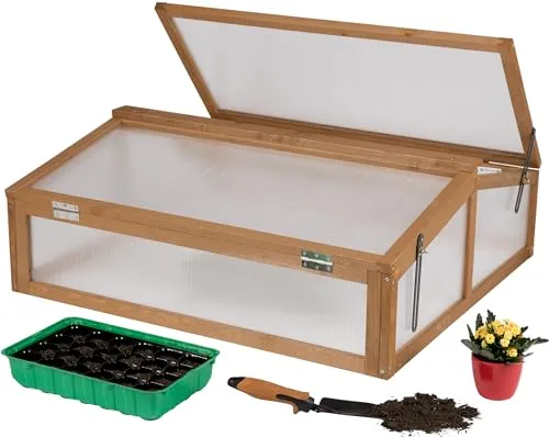 needs&wants® Frühbeet Aufsatz - Wetterfestes Gewächshaus für den Garten - Frühbeetkasten aus wetterfestem Polycarbonat mit 2 Fenstern, ideal für die Anzucht von Pflanzen im Freien. Perfekt für kleine Gärten oder Hochbeete.