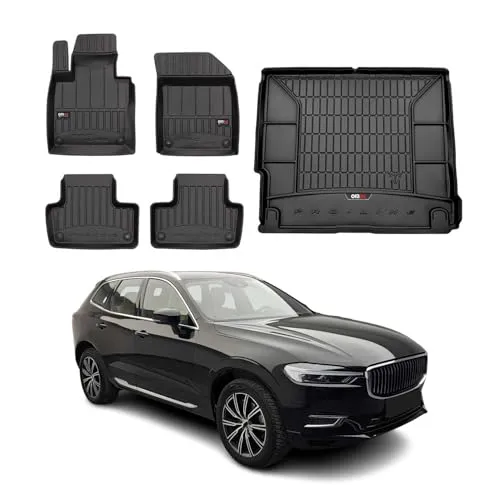 OMAC Fußmatten & Kofferraumwanne Set für Volvo XC60 2017-2025 - Hochwertiges 5-teiliges Gummi-Fußmatten-Set, perfekt für Volvo XC60. Mit rutschfester, leicht zu reinigender Oberfläche und optimalem Schutz vor Schmutz und Nässe.