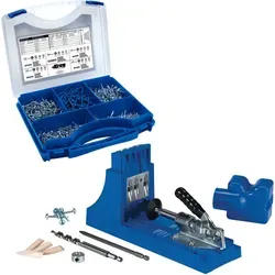 KREG Jig K4 Starter Set mit 675-teiligem Schrauben Sortiment - Zubehör für Elektrowerkzeug, perfektes Set für präzise Holzverbindungen und umfassende Schraubenvielfalt für alle Projekte.