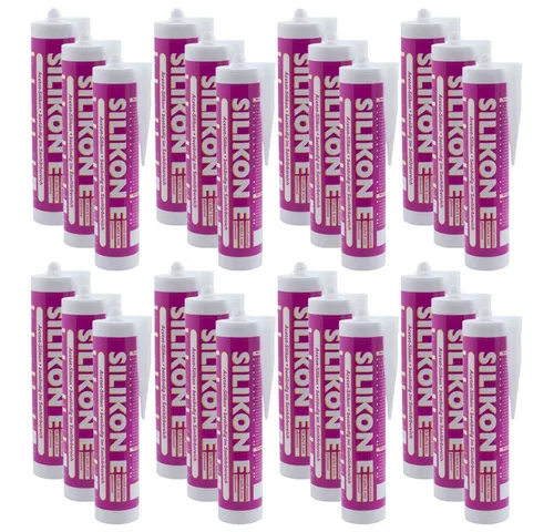 ARLI Silikon 24x 310ml weiß, gebrauchsfertig für Fugen - Set mit 24 gebrauchsfertigen Silikon Kartuschen (310ml) für präzise Abdichtungen in Dusche, Küche und an Fenstern. Ideal für professionelle Anwendungen und einfache Handhabung.