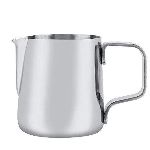 Milchkännchen, Milk Pitcher 100ml Milchkanne Aus Edelstahl, Milch Aufschäumkrug Edelstahl Milch Aufschäumen Tasse Kaffee Milchaufschäumer und Latte für Cappuccino und Latté (Silber)