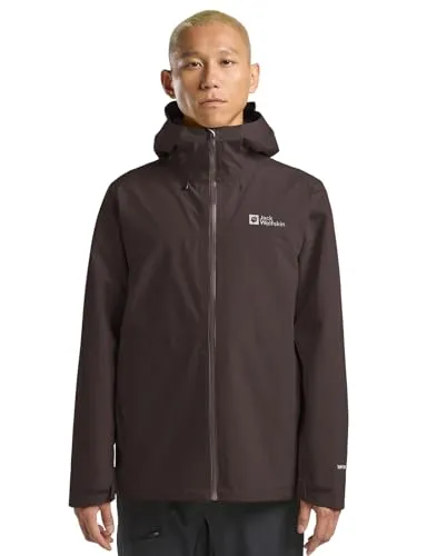 Jack Wolfskin Funktionsjacke HIGHEST PEAK 3L JKT M - Atmungsaktiv & Wasserdicht - Funktionsjacke für Outdoor-Aktivitäten, mit TEXAPORE ECOSPHERE Technologie für optimalen Wetterschutz und regulierbarer Kapuze.