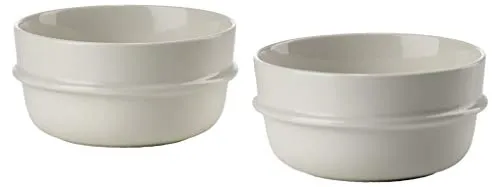 Zone Denmark Inu Schale, Snackschale, Schüssel, Müslischale, Dipschale, Dip Schälchen für Tapas, aus Steinzeug/Steingut Durchm. 12 cm, Höhe 6,2 cm, 0,4 Liter 2 Stück, Offwhite/Beige Matt