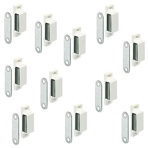 Gedotec Türmagnet EASY Magnetschnapper Tür-Schnapper Möbel-Schnapper eckig für Möbel & Schrank-Türen | Möbelverschluss Kunststoff weiß | Haltekraft max 4 kg | 50 Stück - Türverschluss inkl. Schrauben