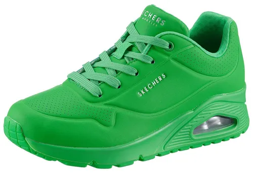 Skechers Damen UNO Sneaker - Grünes Durabuck Mesh, 36 EU - Damen-Sneaker mit atmungsaktivem Durabuck-Material für maximalen Komfort und Stil im Alltag.