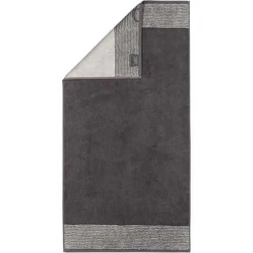 Cawö Handtücher Luxury Home Two-Tone 590 Basalt - 73 in schwarz von Cawö