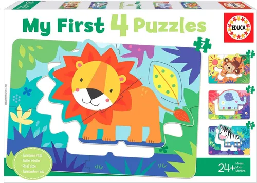 Educa 18897, Dschungeltiere, Meine ersten Puzzles für Kinder ab 2 Jahren, Puzzleset, Tierpuzzle