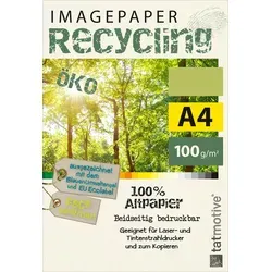 TATMOTIVE Imagepaper Recyclingpapier Öko 100g/qm DIN A4, FSC zertifiziert, geeignet für alle Drucker, 2000 Blatt Kopierpapier Druckerpapier nachhaltig