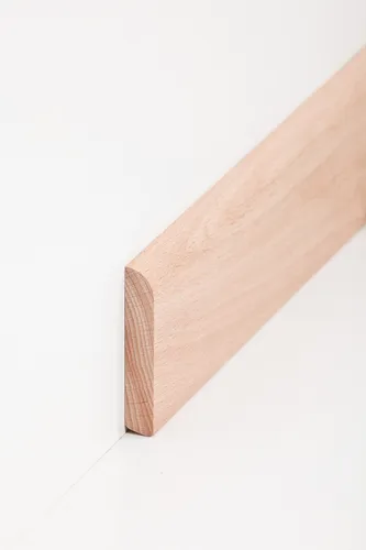 Holzfußleiste 10 x 58 mm abgerundet Buche roh 240 cm Fußleiste Sockelleiste