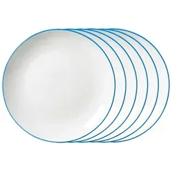 Ritzenhoff & Breker Adela Dessertteller 6er Set - Blau, Ø 20,5 cm - Teller aus hochwertigem Porzellan, spülmaschinenfest und ideal für ein farbenfrohes Mix & Match. Perfekt für jeden Anlass!