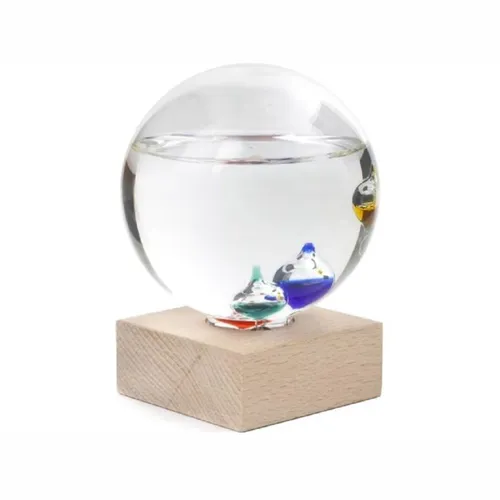 Kikkerland - Galileo Thermometer - Sonstige, stilvolles Design mit Holzrahmen und präziser Temperaturanzeige für ein ansprechendes Raumklima