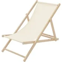Beige Liegestuhl Strandliege aus Holz - Gartenliege aus robustem Holz, klappbar und ideal für entspannte Tage im Freien – perfekt für Garten und Strand.