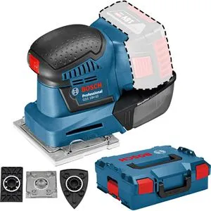 Bosch Professional 18V System Akku Schwingschleifer GSS 18V-10 - kabellos, kraftvoll mit 5.0 Ah Akkupack und austauschbaren Schleifplatten, ideal für flexibles Arbeiten