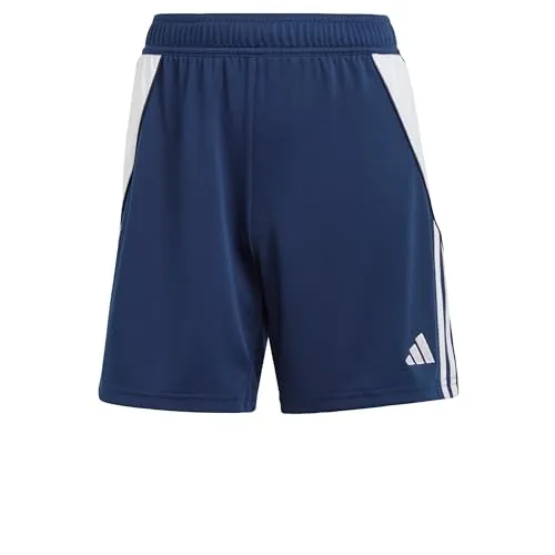 adidas Performance Tiro 24 Short Damen blau/weiß, XL (46-48) - Trainingsbekleidung mit weitem Beinabschluss und praktischem Kordelzug für optimalen Komfort beim Sport.