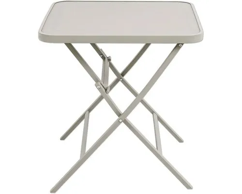 Gartentisch Balkontisch GARDEN PLACE Eve beige 70 x 70 x 74 cm anthrazit mit Tis