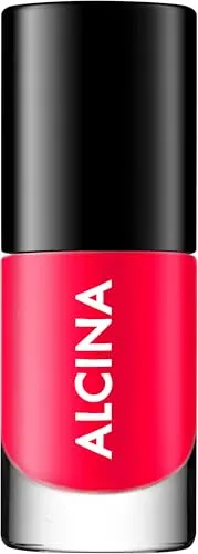 ALCINA Nail Color raspberry tart - 1 x 5 ml - Einfaches, streifenfreies Auftragen - Brillante, intensiv deckende & langanhaltende Nägel - Intensive Farbbrillanz - Nagellack in leuchtendem Rot