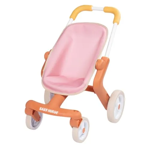 Smoby Baby Nurse Pop Kinderwagen für Puppen - Puppenwagen für Puppen bis 42 cm, ergonomischer Griff und schwenkbare Räder für müheloses Manövrieren. Ideal für Kinder ab 18 Monaten, sorgt für stundenlangen Spielspaß.