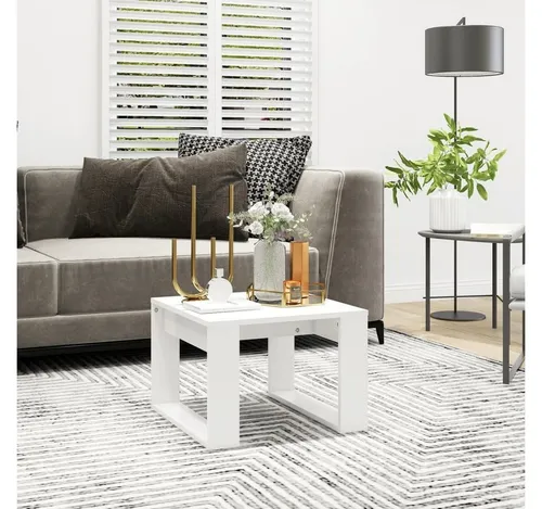 furnicato Couchtisch Beistelltisch Weiß 50x50x35 cm