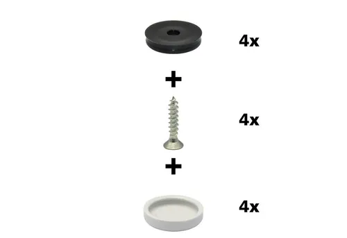 WAGNER design yourself Klick-Gleiter QuickClick® Stuhlgleiter, Kunststoffgleiter, Möbelgleiter I 4er-Set zum Anschrauben I 4x Basis + Schraube + Gleiteinsatz austauschbar - Kunststoff HYPER - Durchmesser Ø 17, 20, 25, 30, 40, 50 mm - Made in DE