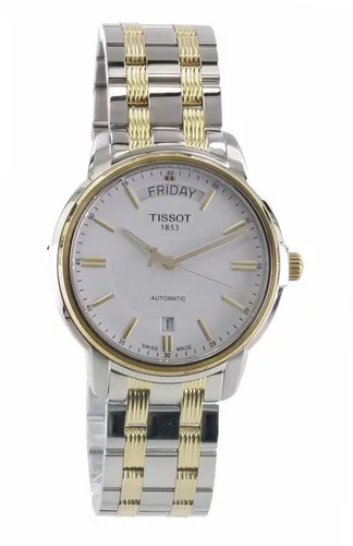 Tissot Automatikuhr T0659302203100 für Herren in Gold - Elegante Herren Automatikuhr mit Swiss Made Qualität, kratzfestem Saphirglas und edlem Edelstahlarmband. Ideal für stilbewusste Männer, die Wert auf Präzision und Design legen.