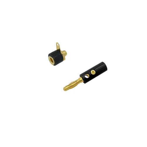 100x Bananen Set 50x Bananenstecker 50 Bananenbuchse Lötfahne schwarz vergoldet