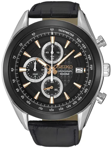 Seiko Herrenuhr SSB183P1 - Sportlicher Chronograph - Chronograph für Herren mit robustem Edelstahlgehäuse, wasserdicht bis 10 bar und präzisem Quarzwerk. Ideal für Sport und Alltag.