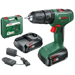 Bosch Akku-Schlagbohrschrauber EasyImpact 18V-40 - Akkuschrauber mit 2-Gang-Getriebe und 20 Drehmomentstufen, ideal für Schrauben, Bohren und Schlagbohren in verschiedenen Materialien. Inklusive 2 Akkus, Ladegerät und praktischem Koffer.
