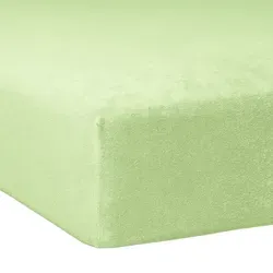 Traumschlaf Flausch Frottee Spannbettlaken 90x190 cm - 100x200 cm | opal - grün - Hochwertiges Frottee Spannbettlaken für optimale Passform und Bequemlichkeit. Strapazierfähig und pflegeleicht, ideal für erholsamen Schlaf. MADE IN GREEN zertifiziert – für nachhaltigen Komfort.