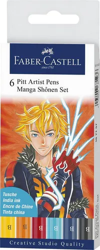 Faber Castell Tuschestift Pitt Artist Pen Manga 6er Shônen von Faber-Castell