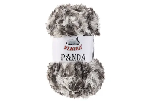 VLNIKA 100g Strickgarn Panda Häkelwolle, 66 m, 022 weiß-dunkelbraun