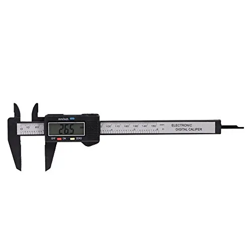 Digitaler LCD-Messschieber, 6 Zoll/150 mm elektronisches Messwerkzeug aus Edelstahl zum Messen der Innen- und Außentiefe (schwarz)
