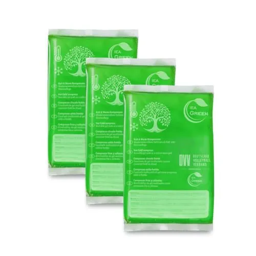 IEA Green Kalt Warm Kompressen | 3er Set | 12x20 cm | Kühlpacks für Prellungen, Insektenstiche, Verletzungen | wiederverwendbare, umweltfreundliche Gelkompresse