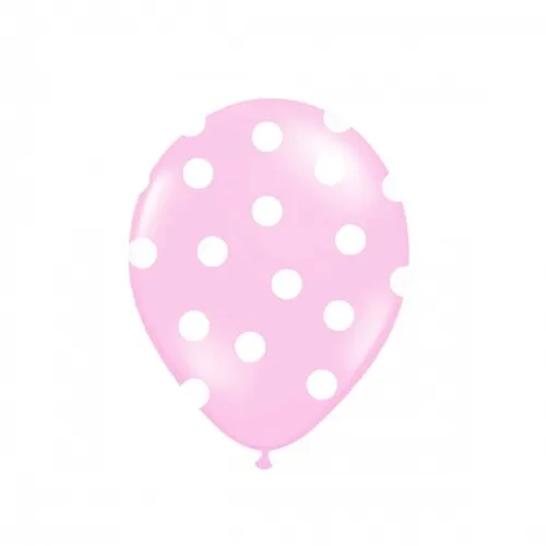 Luftballons mit Punkten, rosa, 6 Stück