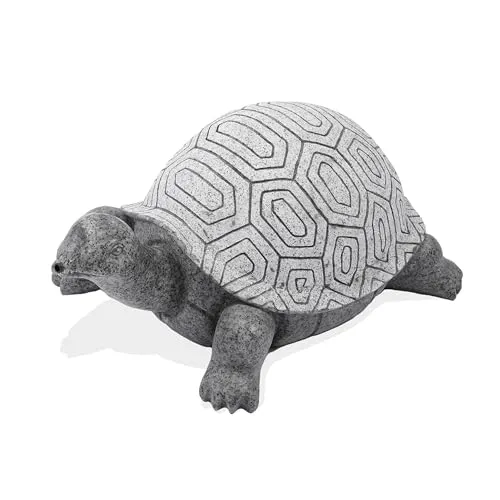 esotec Wasserspeier Schildkröte mit 3m Schlauch – Gartendeko in Grau - Dekorative Schildkröten-Figur aus Polyresin für den Outdoor-Einsatz, inklusive 3 Meter Schlauch. Perfekt für Teiche und Gartenanlagen.