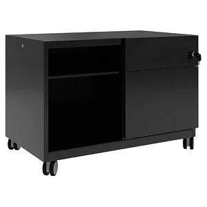 BISLEY Note™ Caddy Rollcontainer schwarz mit 2 Auszügen - Büromöbel: Kompakter Rollcontainer mit 2 Schubladen, leicht verschiebbar dank Rollen und mit Auszugssperre für maximale Sicherheit.