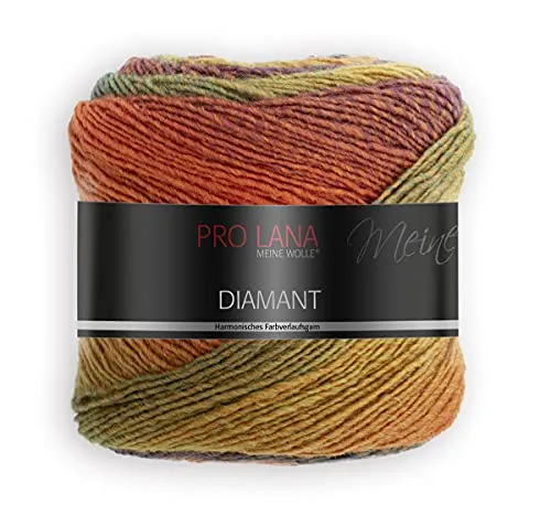 Pro Lana/theofeel Lana Diamant Farbe 89, Wolle mit Farbverlauf, 1 Knäuel = 1 Schal, 150g, 525m, 278487