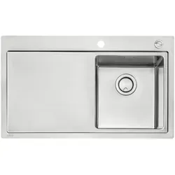 Naber Einbauspüle Corno Ora 45 cm - Sanitäranlagen & Zubehör – Hochwertige Edelstahl Einbauspüle mit Abtropffläche, ideal für flächenbündigen Einbau und Arbeitsplattenstärken von 30-40 mm.