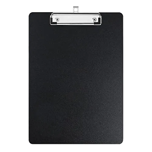 Klemmbrett, A4 Kunststoff Klemmbretter mit einziehbaren Haken, Standard A4 Letter Size Klemmbretter, Geeignet für Büroangestellte, Studenten, Lehrer (31,5 cm x 22,5 cm) - Schwarz