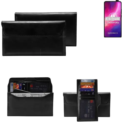 Handy Hülle für Motorola One Hyper Wallet Case + Cover Handyhülle Tasche schw