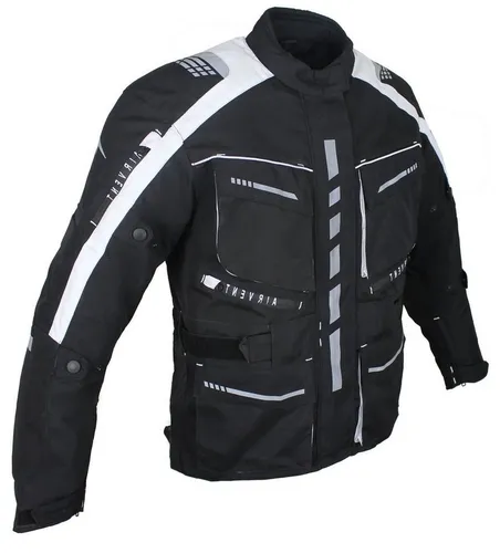 Motorrad Textiljacke Biker Wasserdicht Motorcycle Touring Jacket Protektoren Racing Thermofutte herausnehmbar Protector Jacket (DE/NL/SE/PL, Alphanumerisch, S, Regular, Regular, Weiss-Schwarz)