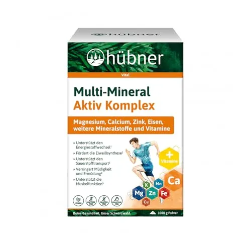 hübner® Multi-Mineral Aktiv-Komplex Pulver – Veganes Mineralstoffpulver mit Zitronengeschmack | 1000 g