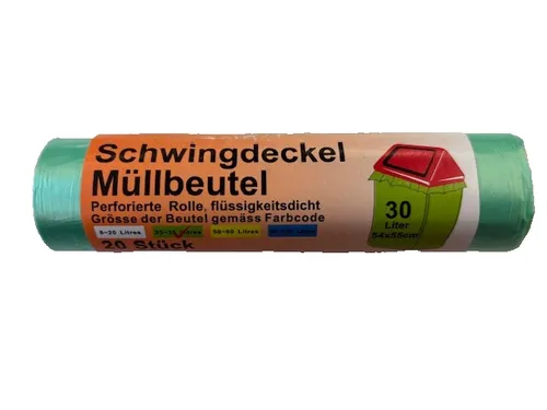 Schwingdeckel Müllbeutel 30 l 20 Stück 54x55cm