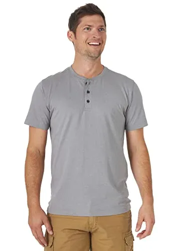Wrangler Authentics Herren Henley-T-Shirt, kurzärmelig, Mittel