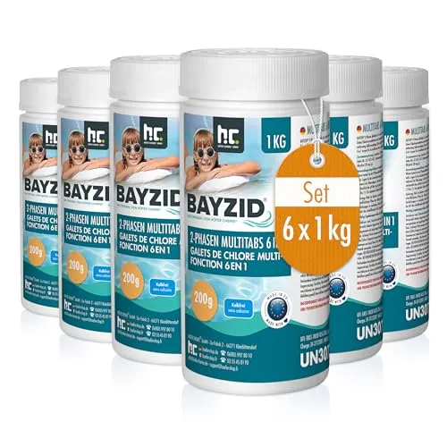 6x 1 kg Pool Dosierschwimmer inkl. Thermometer von Höfer Chemie