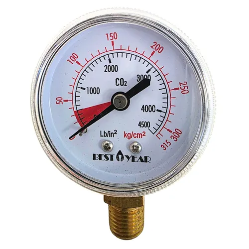Inhaltsmanometer f. Druckmanometer Druckminderer CO² 1/4 Anschluss Metallgehäuse