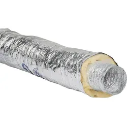 Isoliertes Aluminiumflexrohr NW200, 6m Länge mit 25mm Dämmstärke