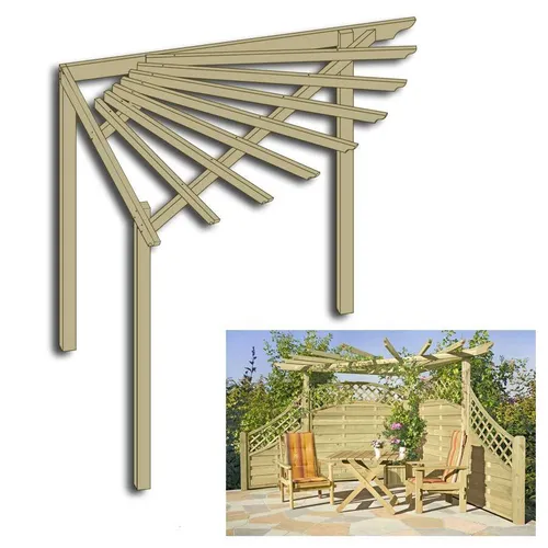 Eckpergola 240 x 240 x 220 cm